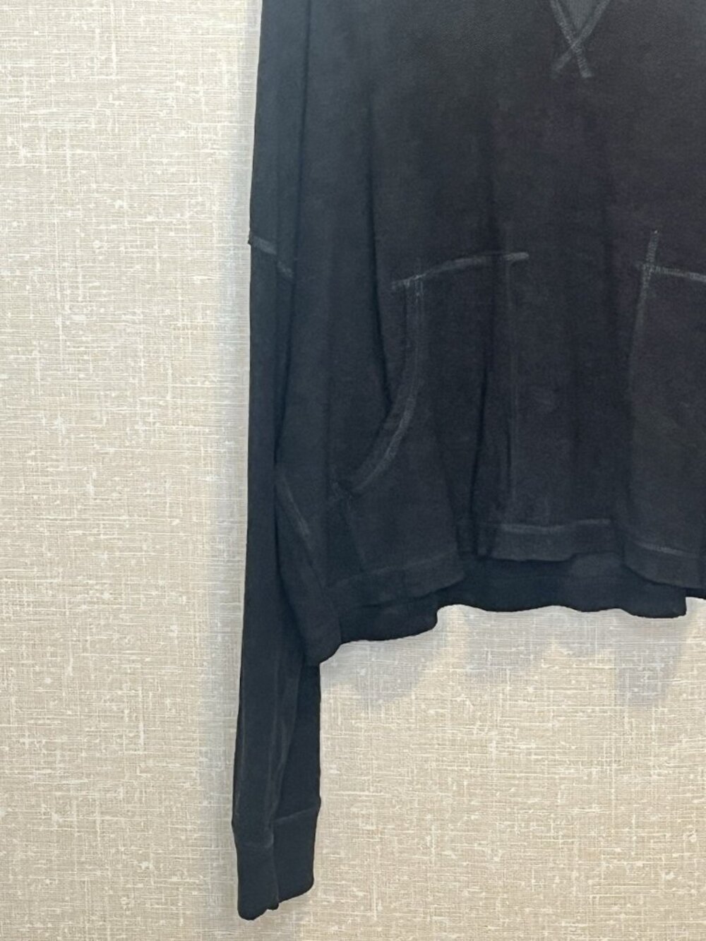 FP Movement Free People Radiant Hoodie Small Black Terry Oversized Pullover - Picture 2 of 6